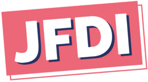 JFDI with the two lauras podcast logo