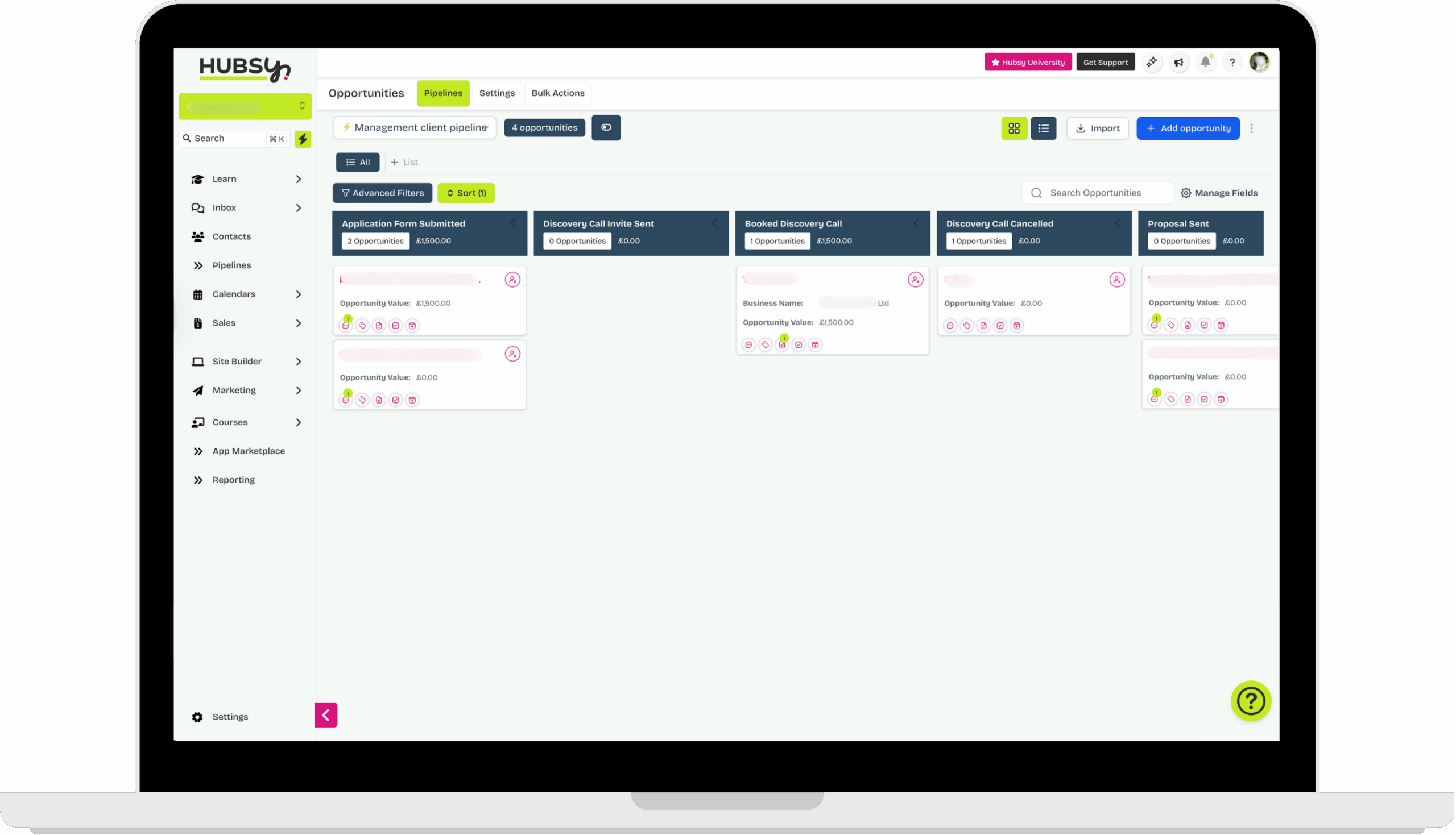 Hubsy client pipeline example for social media managers