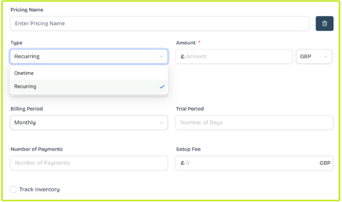 Screenshot shows payment options in Hubsy payment processing set up
